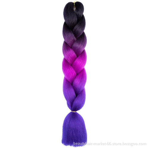 Synthetic braiding hair yaki ombre braiding pre stretched super jumbo hair crochet braids for african hair extension